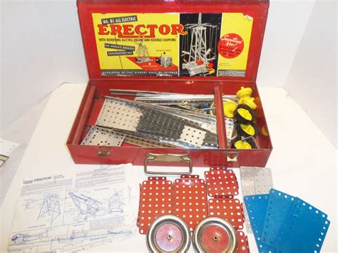 erector set red metal box|Erector Set Metal Box for sale .